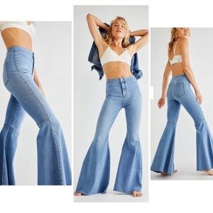 Free People just float on flare light wash jeans size 25